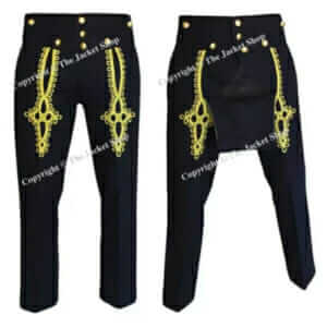 Fall Front Hussars Embroidered Breeches Military Pantaloons