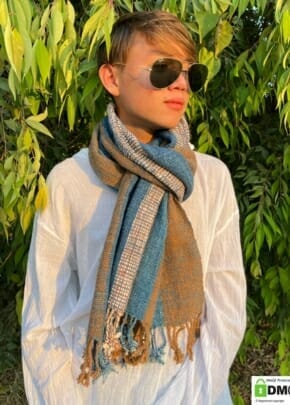 Urban Boho Hippie Shawl Rustic Handwoven Cotton scarf.