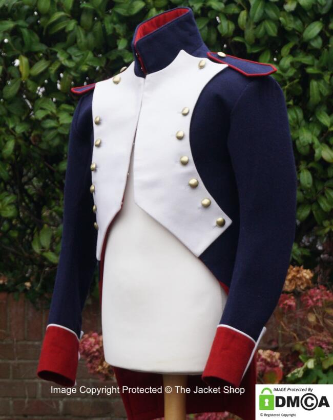 Napoleonic French Infantry Habit with Empire Eagle Emblems jacket Tunic Tailcoat coatee