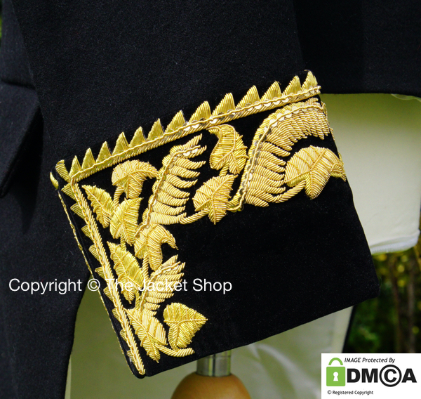 gold embroidered leaves uniform