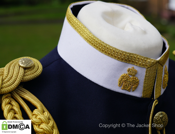 Custom Navy Gordon Highlander Doublet Collar Detail